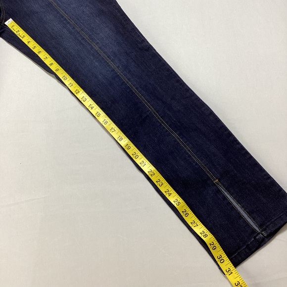 Democracy Women's Deep Indigo Straight Leg Split Hem Jeans - Picture 10 of 11